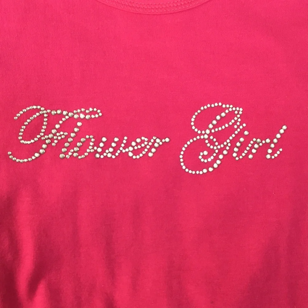 Flower Girl 🌷 Bling Crystals T-Shirt Size 4 - Picture 4 of 9